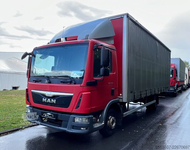 Curtain sider van MAN TGL 8.180 Pritsche + Schiebeplane AHK Klima