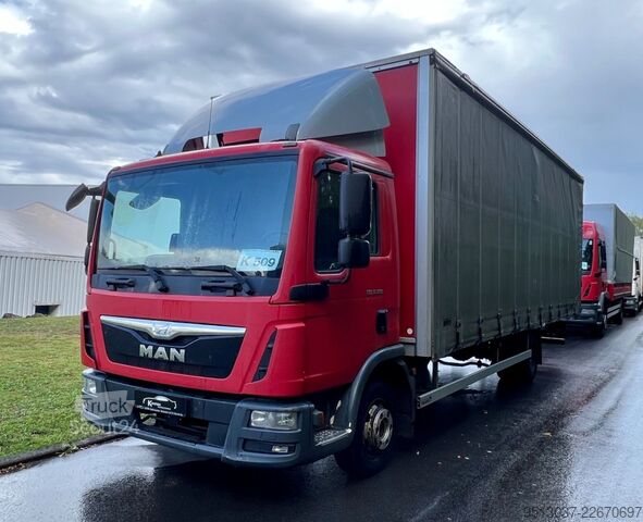 Curtain sider van MAN TGL 8.180 Pritsche + Schiebeplane AHK Klima