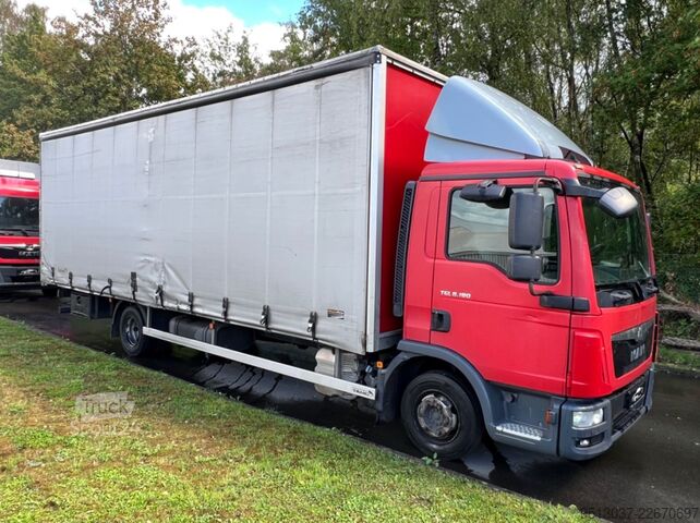 Curtain sider van MAN TGL 8.180 Pritsche + Schiebeplane AHK Klima