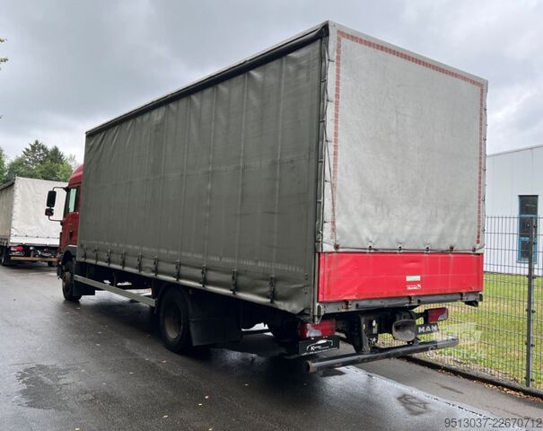 Camion plateau avec bâche MAN TGM 15.250 Pritsche + Schiebeplane AHK Klima