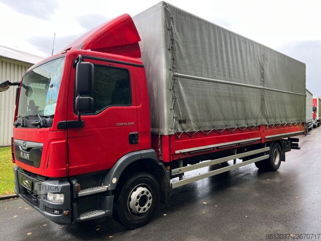 Camion plateau avec bâche MAN MAN TGM 15.250 Pritsche + plane AHK Klima