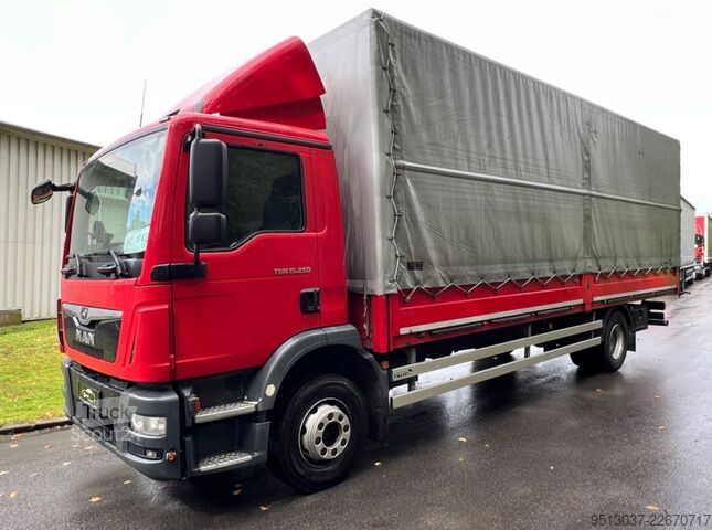 Camion plateau avec bâche MAN MAN TGM 15.250 Pritsche + plane AHK Klima