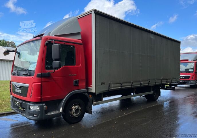 Camion bâché MAN TGL 8.180 Pritsche + Schiebeplane AHK Klima