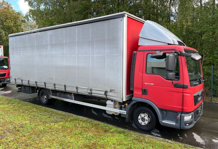 Camion bâché MAN TGL 8.180 Pritsche + Schiebeplane AHK Klima