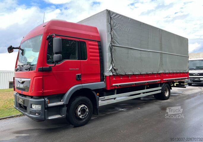 Camion plateau avec bâche MAN TGM 15.250 Pritsche + plane AHK Klima