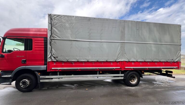 Camion plateau avec bâche MAN TGM 15.250 Pritsche + plane AHK Klima