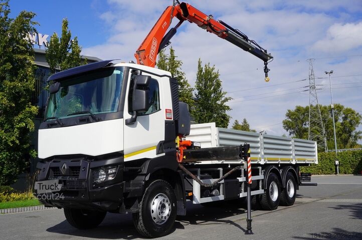 Dviejų pusių savivartis su HDS kranu Renault K380 6x4 / FASSI F175 crane 7.85 t