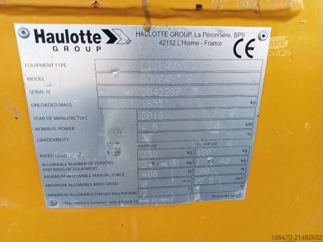 Mesa elevatória de tesoura Haulotte Compact 8