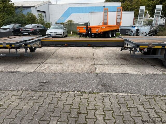 Tieflader-Sattelauflieger MEUSBURGER MTS-3 Tele Lenk, 49t Tieflader mit Rampen