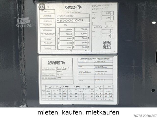 Naczepa wywrotka SCHMITZ CARGOBULL SKI 24 28 cbm Stahl mietkauf für 510¤ möglich