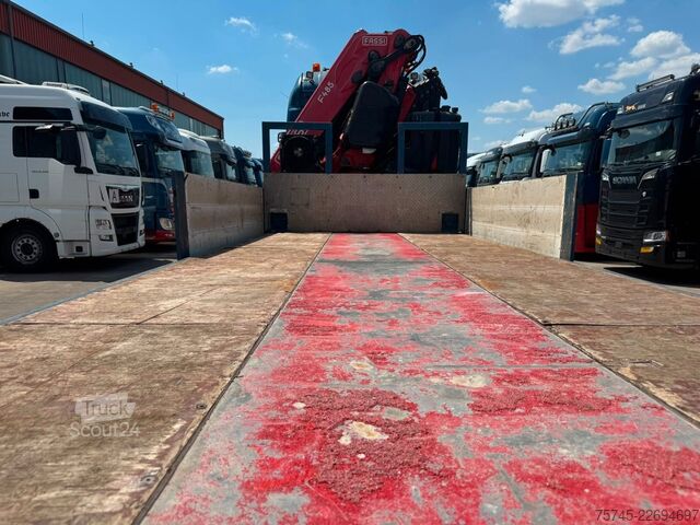 Camión de plataforma SCANIA R 490 * RETARDER * FASSI 14 M * LENK/LIFTACHSE *
