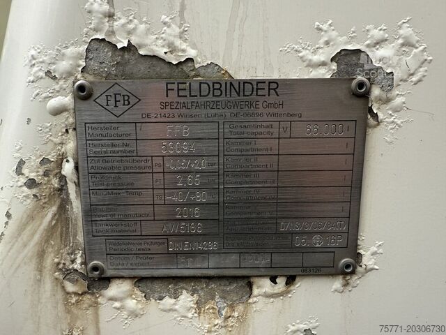 Silo Feldbinder KIP 66.3 NACZEPA SILOS + ADR