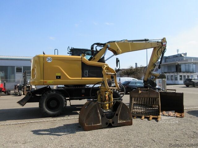 Riteņu ekskavators caterpillar M314F ,Greifer, Schild,Grabenräuml.,Tiefenlöffel