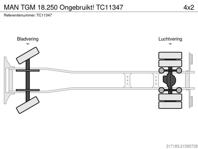 Podvozek s kabinou MAN TGM 18.250 Ongebruikt!