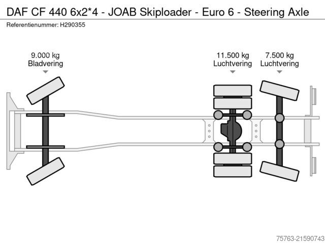 Система за портално рамо DAF CF 440 6x2*4 - JOAB Skiploader - Euro 6 - Steer...
