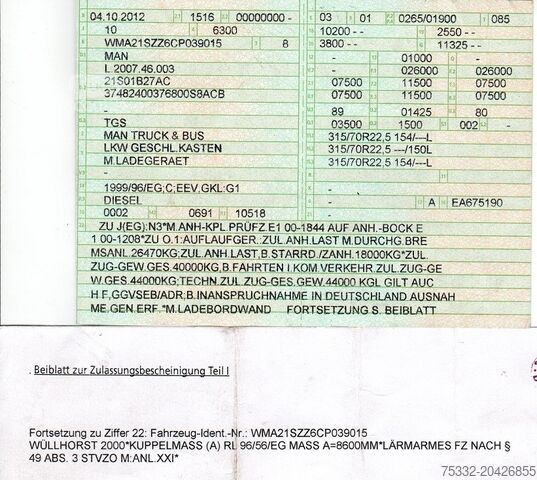 Autocarro con cassone MAN TGS 26.360 Koffe 8,1m incl. Tandem 18to