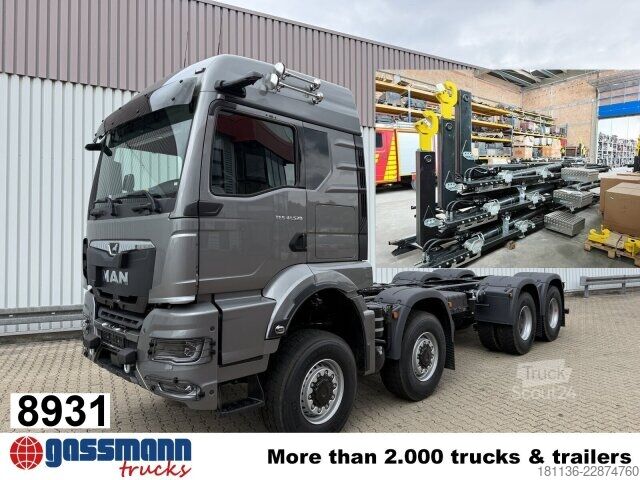 Φορτηγό γερανός roll-off MAN TGS 41.520 8x8 BB CH, Hohe Bauart, 6-Sitzer,