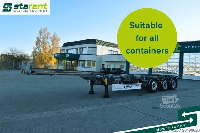 Semi-remorque à carrosserie interchangeable FLIEGL Containerchassis ADR, 1x20/2x20/1x30/1x40/1x45