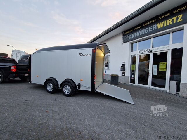 Kofferanhänger Cheval Liberté Debon C 800 440x206x206cm aerodynamischer Alukoffer Rampe Seitentür Pullman