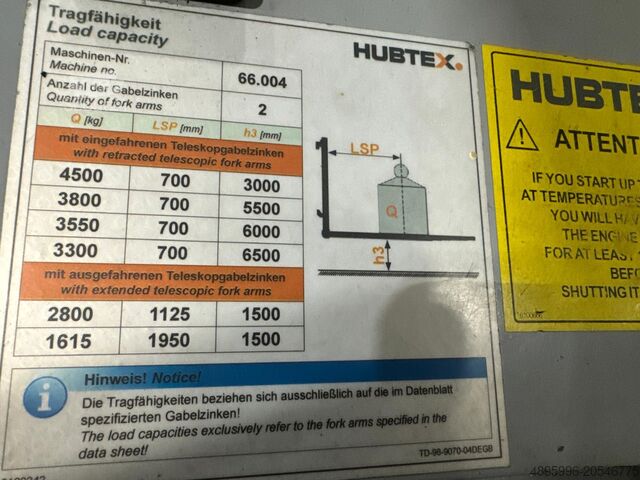 Četru virzienu iekrāvējs Hubtex DQ45 / 4500 kg/ Triplex /Only 3309 h