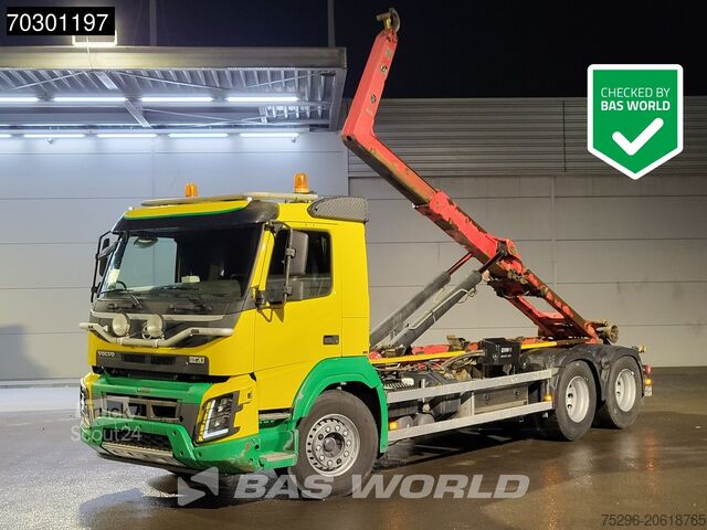 Containertransport (haakarmsysteem) Volvo FMX 410 FMX 6X4 21tons HIAB XR21S59 containersy...