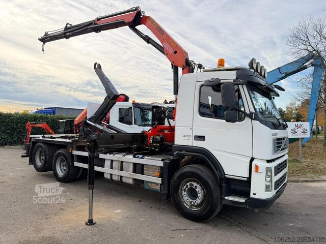 System med krogarm Volvo FM 400 6x2 HOOKLIFT + CRANE PALFINGER PK 15500 ...