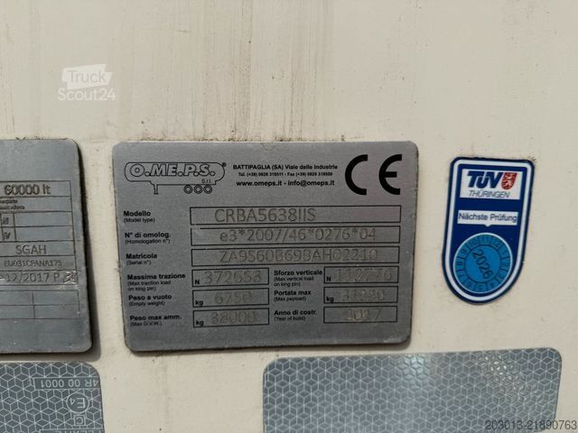 Semirreboque silo O.ME.P.S. o ADR 3 Achs 60.000 Liter