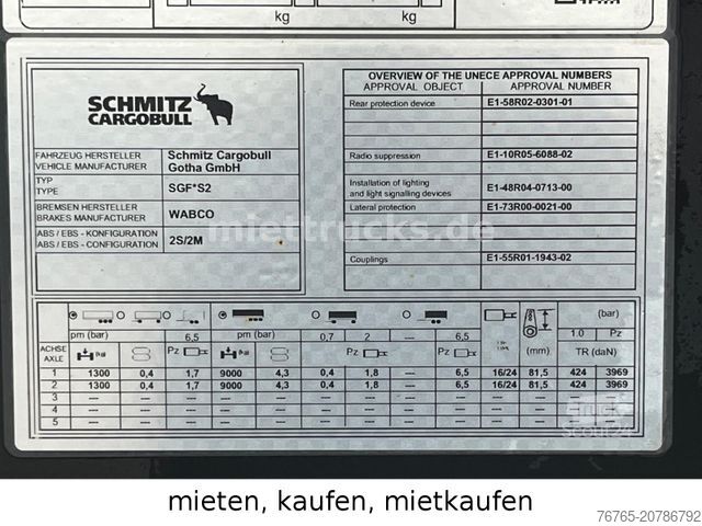 Polpriklopnik kiper SCHMITZ CARGOBULL SKI 18 SL 7.2 mieten/kaufen/mietkaufen 630¤mtl