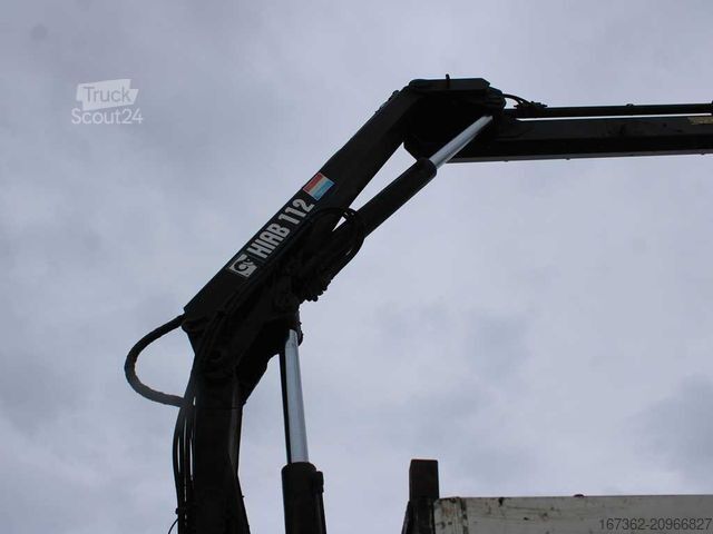 Ciężarówka z płaską platformą RENAULT Kerax 260.19, EURO 2, SIDEWALLS, CRANE HIAB 112