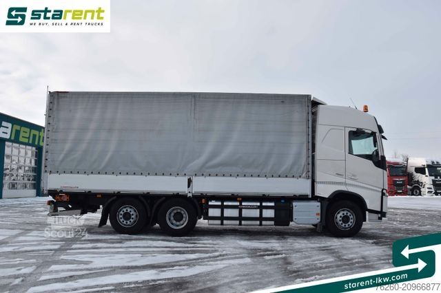 Platformas kravas automašīna ar tentu VOLVO FH 460 6x2 Planenaufbau LBW 2000kg