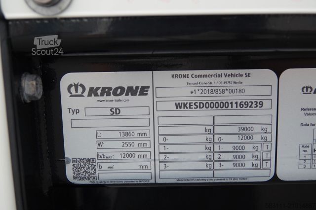 Otvorena poluprikolica sa ceradom KRONE FIRANKA / STANDARD / 2X  O? PODNOSZONA