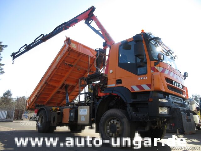 Ciężarówka wywrotka Iveco Trakker 360 Kipper 4x4 Kran Palfinger