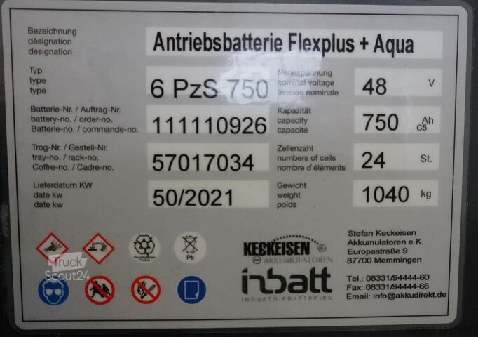 Truckbatteri KECKEISEN 48 Volt 6 PzS 750 Ah