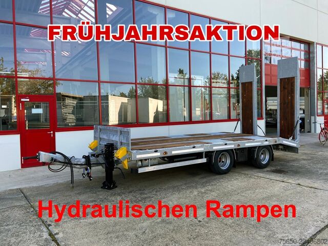 Žemagrindė platforma priekaba Möslein TT21-7,2 Hydr  21 t Tandemtieflader, hydr. Rampen, NEU