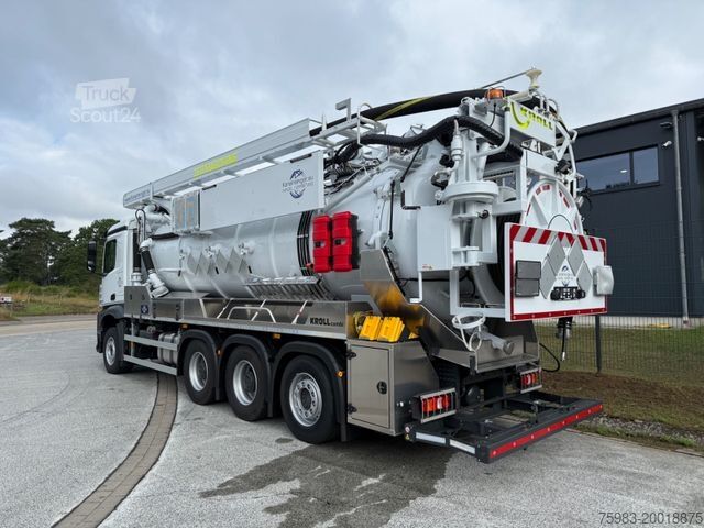 Vacuum tank truck MERCEDES-BENZ Arocs 3251 8x4 / KROLL ADR-Kombi 4-Achser