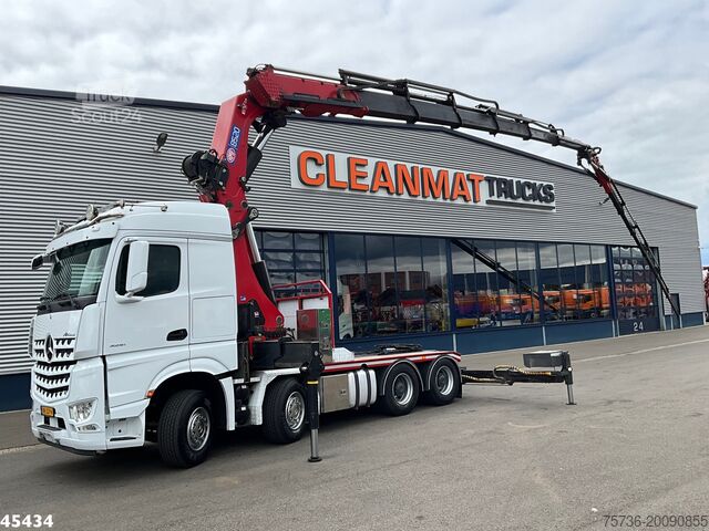 Crane truck Mercedes-Benz Arocs 3251 8x4 Euro 6 Retarder HMF 85 Tonmeter ...