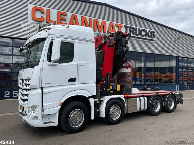 Crane truck Mercedes-Benz Arocs 3251 8x4 Euro 6 Retarder HMF 85 Tonmeter ...