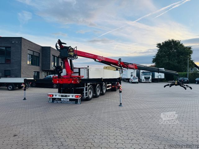 Auflieger  Wiese Baustoffauflieger mit Fassi Kran F240