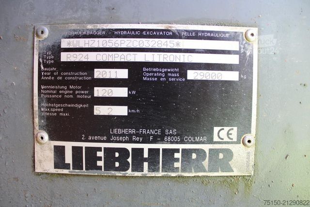 Excavadora de cadenas LIEBHERR R924 COMPACT VERSTELLAUSLEGER Nr.: 845