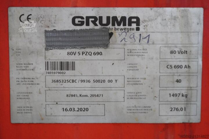 Batteria per carrello elevatore GRUMA 80 Volt 5 PzQ 690 Ah