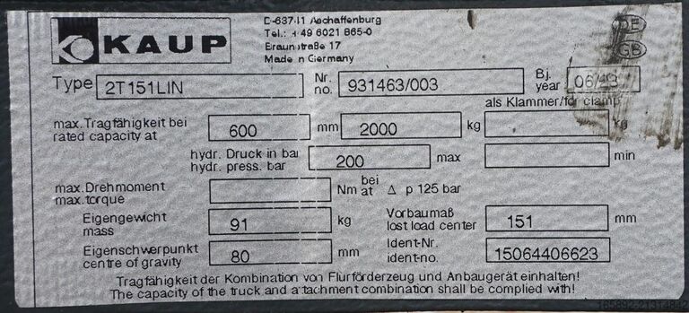 Forklift LINDE Hubgerüst