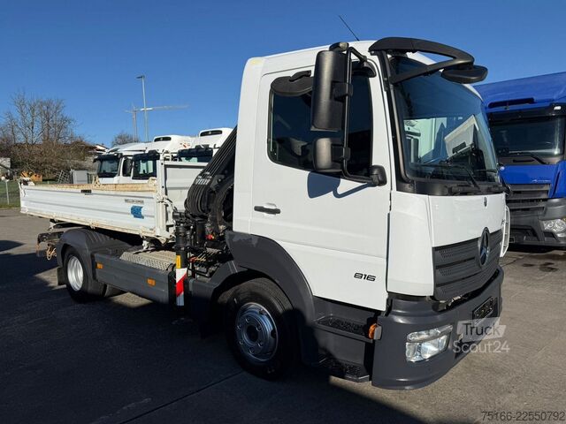 Trojstranný sklápač dodávka MERCEDES-BENZ ATEGO 816 Kipper 3-Seiten*KRAN HIAB X 078*2xAHK