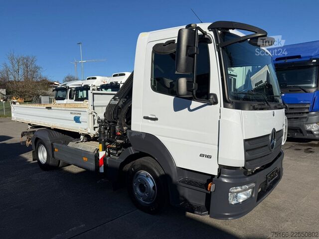 Vyklápacia dodávka MERCEDES-BENZ ATEGO 816 Kipper 3-Seiten*KRAN HIAB X 078*2xAHK