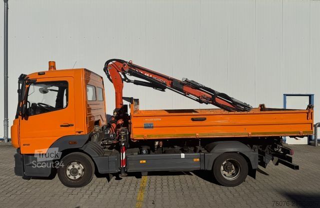 Kravas mikroautobuss ar pašizgāzēju MERCEDES-BENZ Atego 818 K Kran Atlas Funk Standheizung 2xAHK