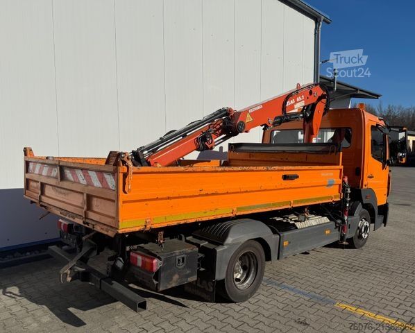 Carrinha basculante trilateral MERCEDES-BENZ Atego 818 K Kran Atlas Funk Standheizung 2xAHK