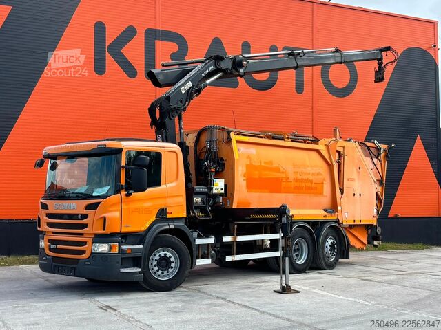 Vuilniswagen Scania P 280 6x2*4 HIAB 211E-3 / boom 9,7 m / 1920 kg ...