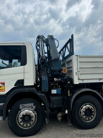 Kippwagen SCANIA 124-420 8X4 RIBALTABILE + GRU EFFER 210