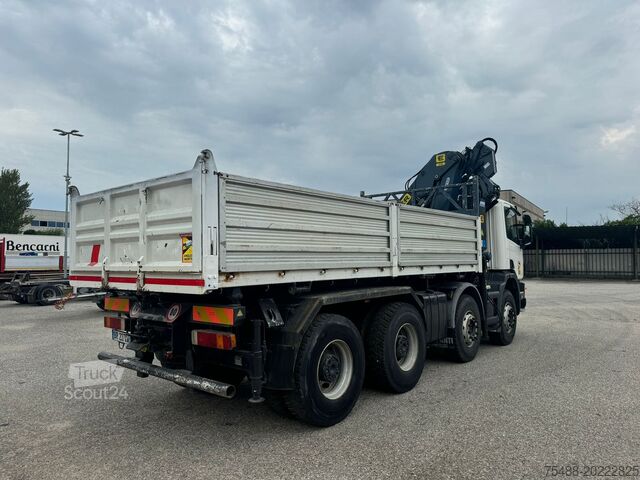 Kippwagen SCANIA 124-420 8X4 RIBALTABILE + GRU EFFER 210