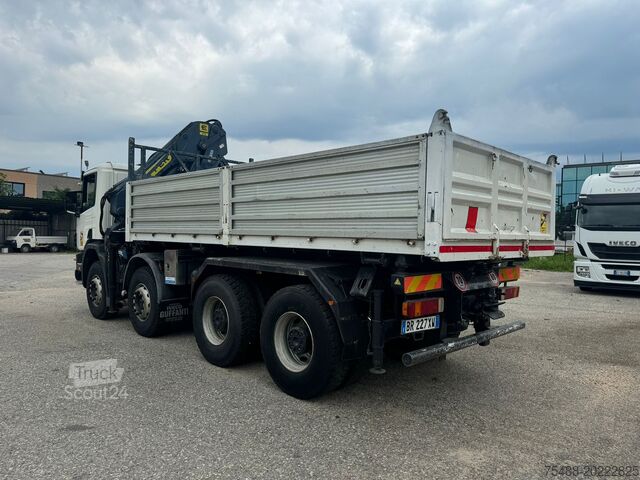 Kippwagen SCANIA 124-420 8X4 RIBALTABILE + GRU EFFER 210