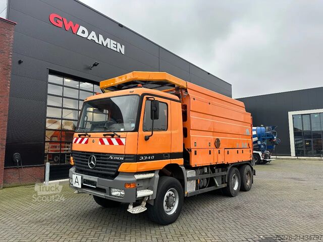 Zuigvoertuig Mercedes-Benz Actros 3340 6x6 Kanalreinigung + Wasserruckgewi...